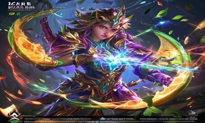 木瓜玩网页MMO网页游戏新职业上线预告图，华丽魔法师角色在炫彩光效中释放技能，视觉冲击力强的游戏宣传画面